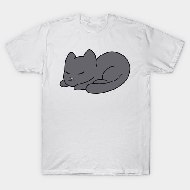 Sleepy black cat T-Shirt by Sophprano